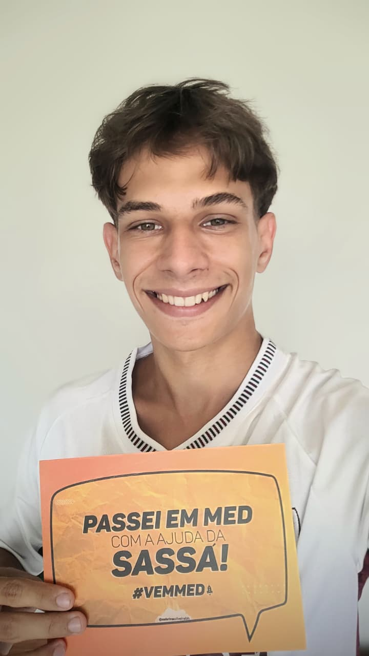 Gabriel, aprovado em Medicina na UFMG